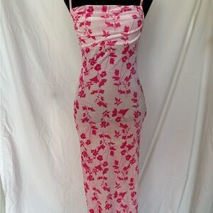 Floral Pink Maxi Dress